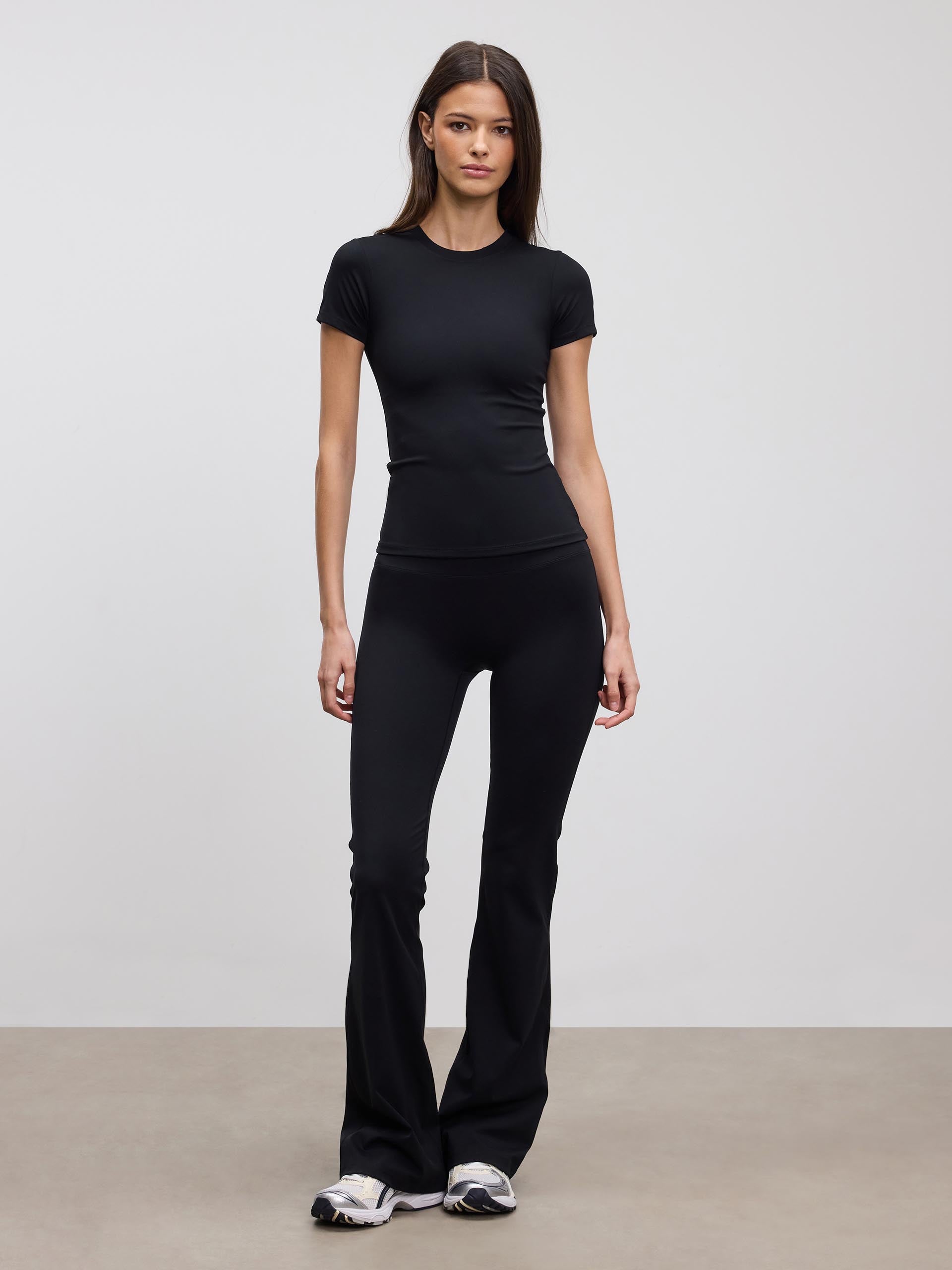 Womens Active Flared Legging in Black - Image 2