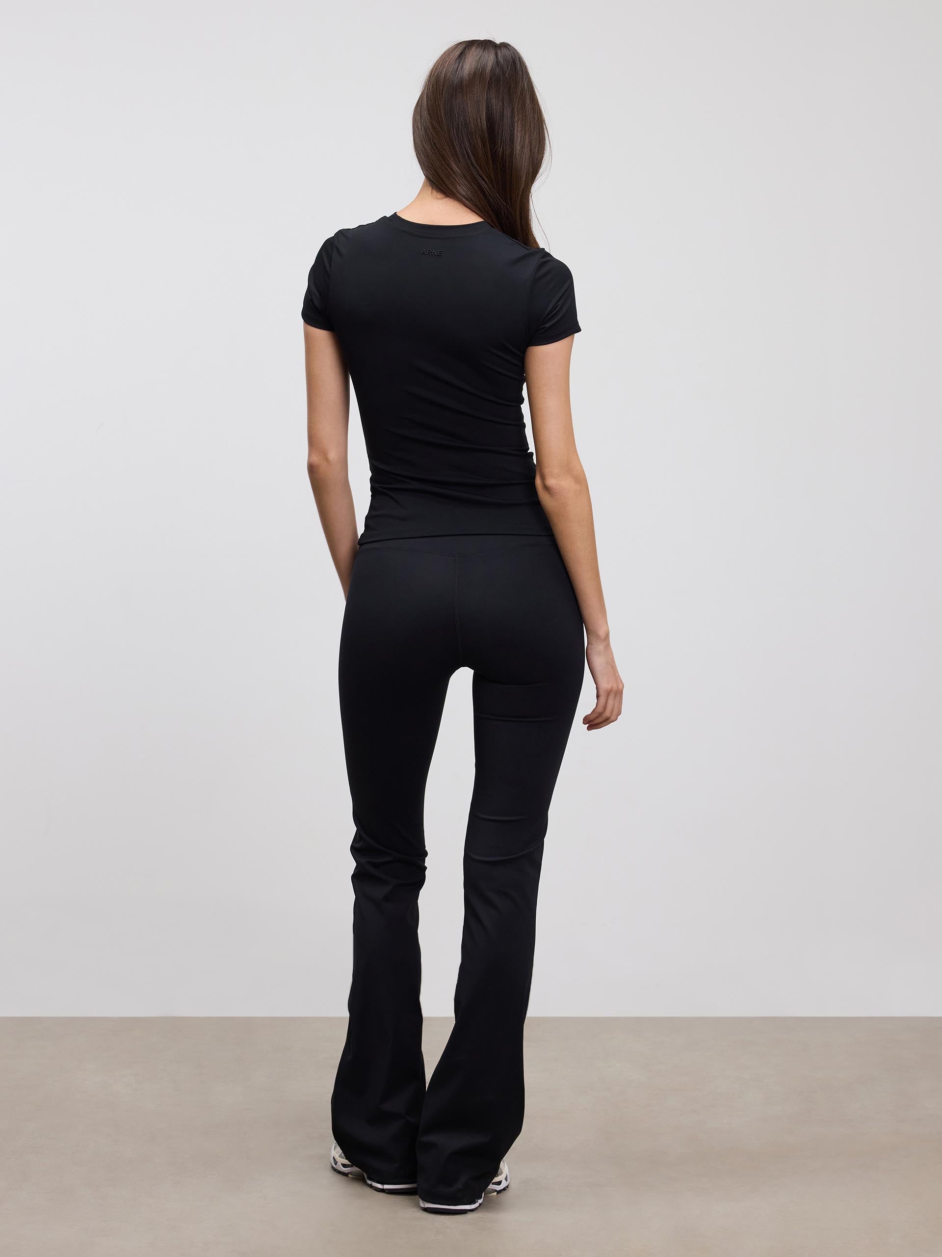 Womens Active Flared Legging in Black - Image 3