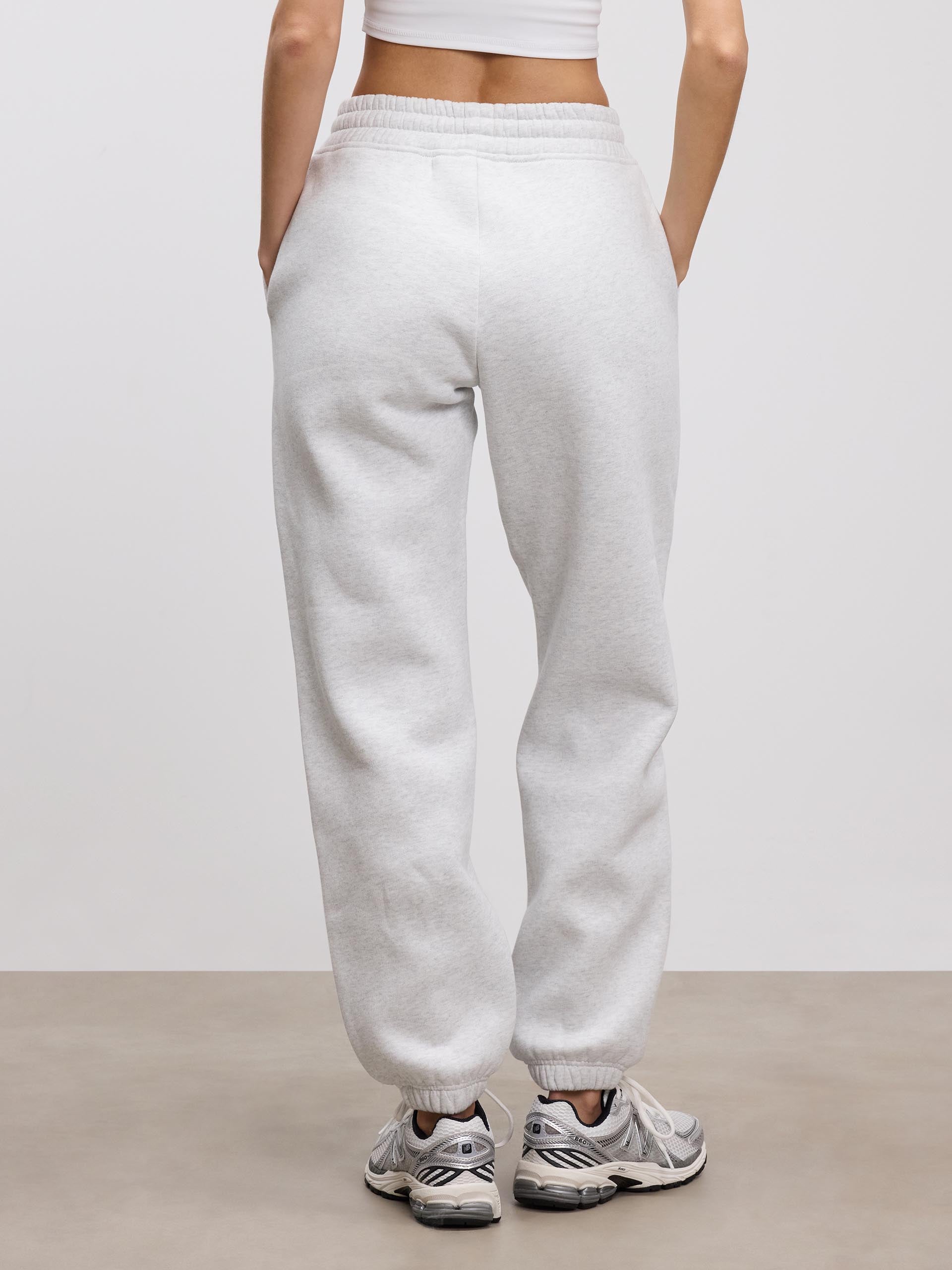 Womens Relaxed Cuffed Jogger in Marl Grey - Image 3