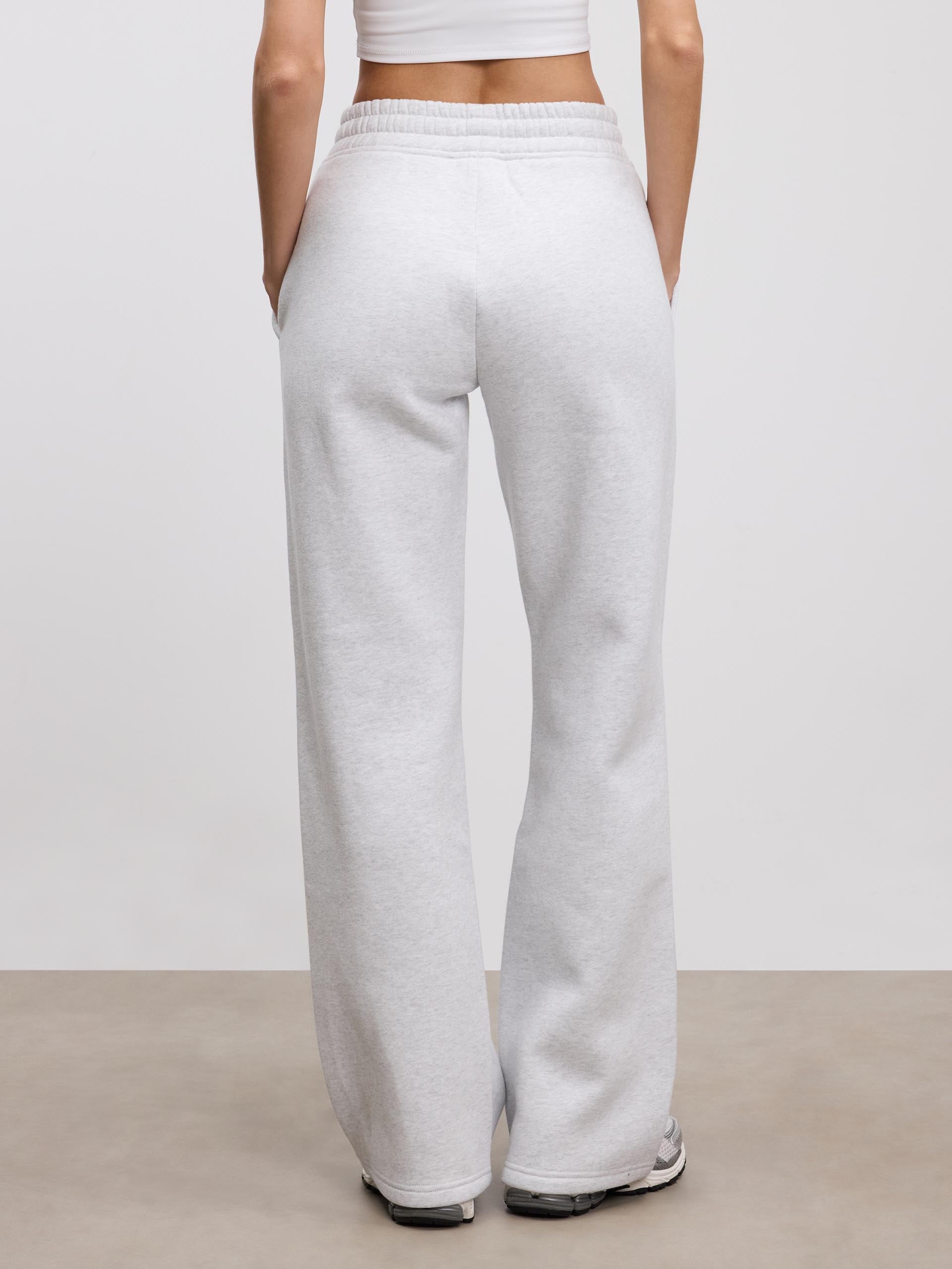 Womens Relaxed Straight Leg Jogger in Marl Grey - Image 4