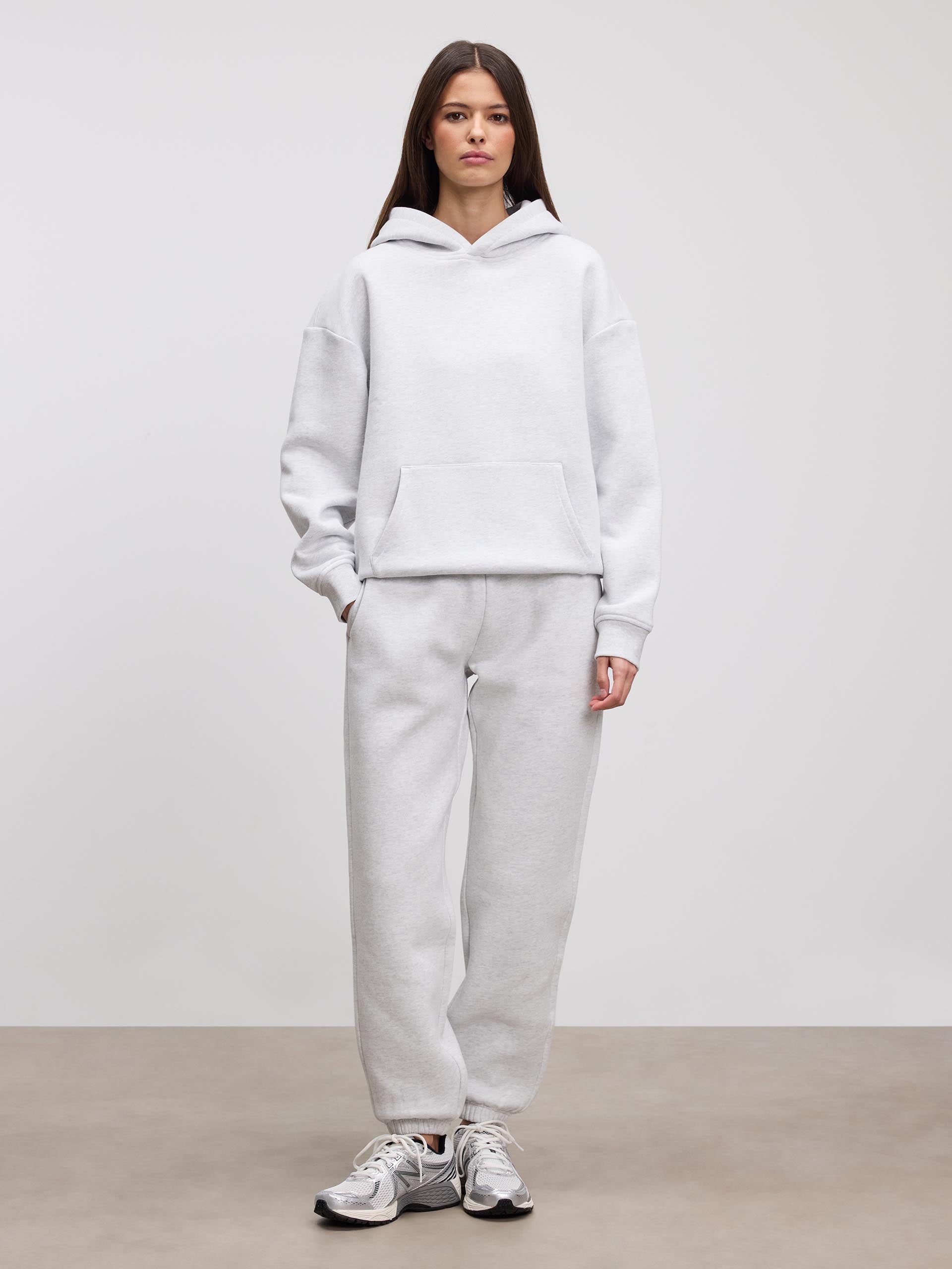 Womens Relaxed Hoodie in Marl Grey - Image 3