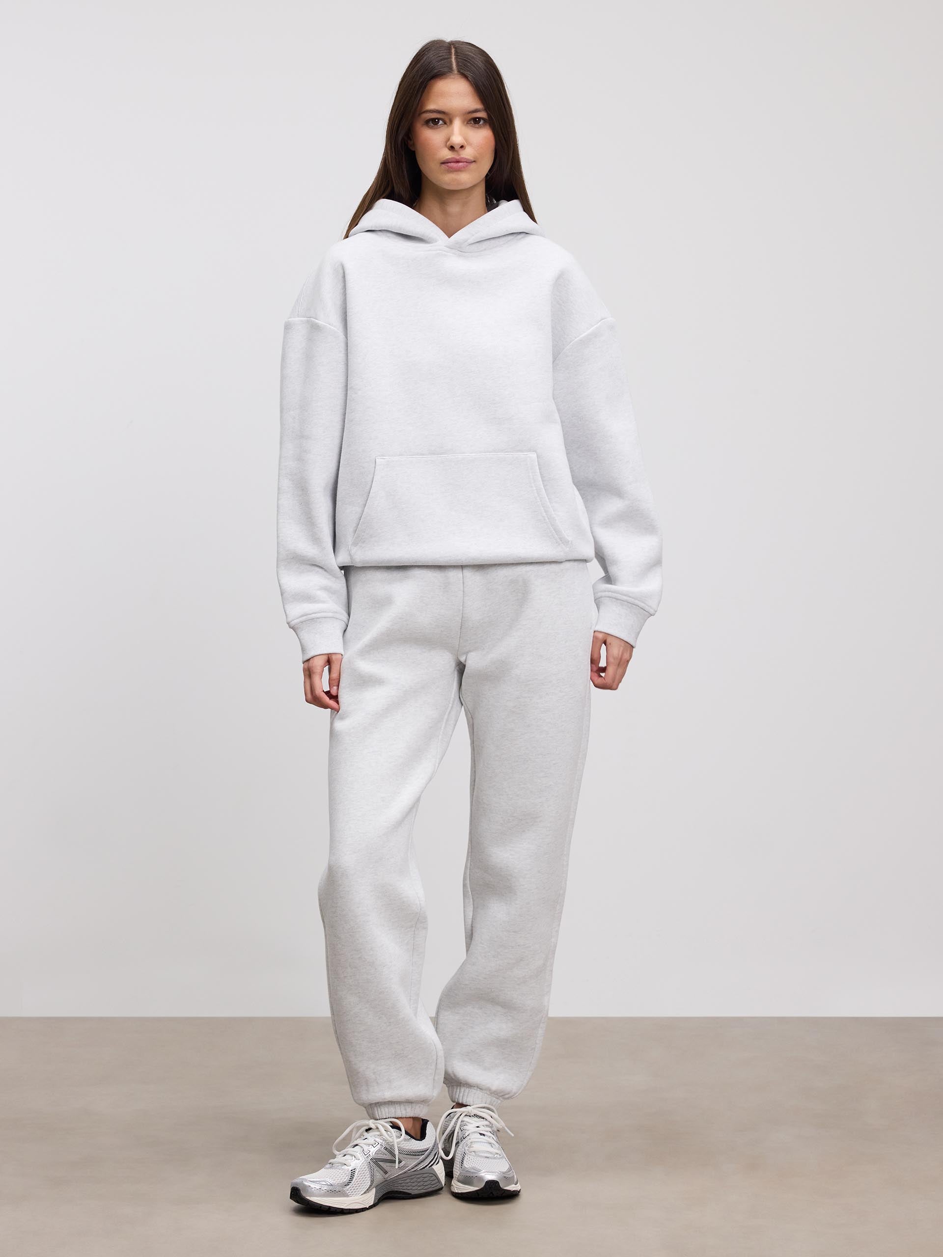 Womens Relaxed Cuffed Jogger in Marl Grey - Image 2