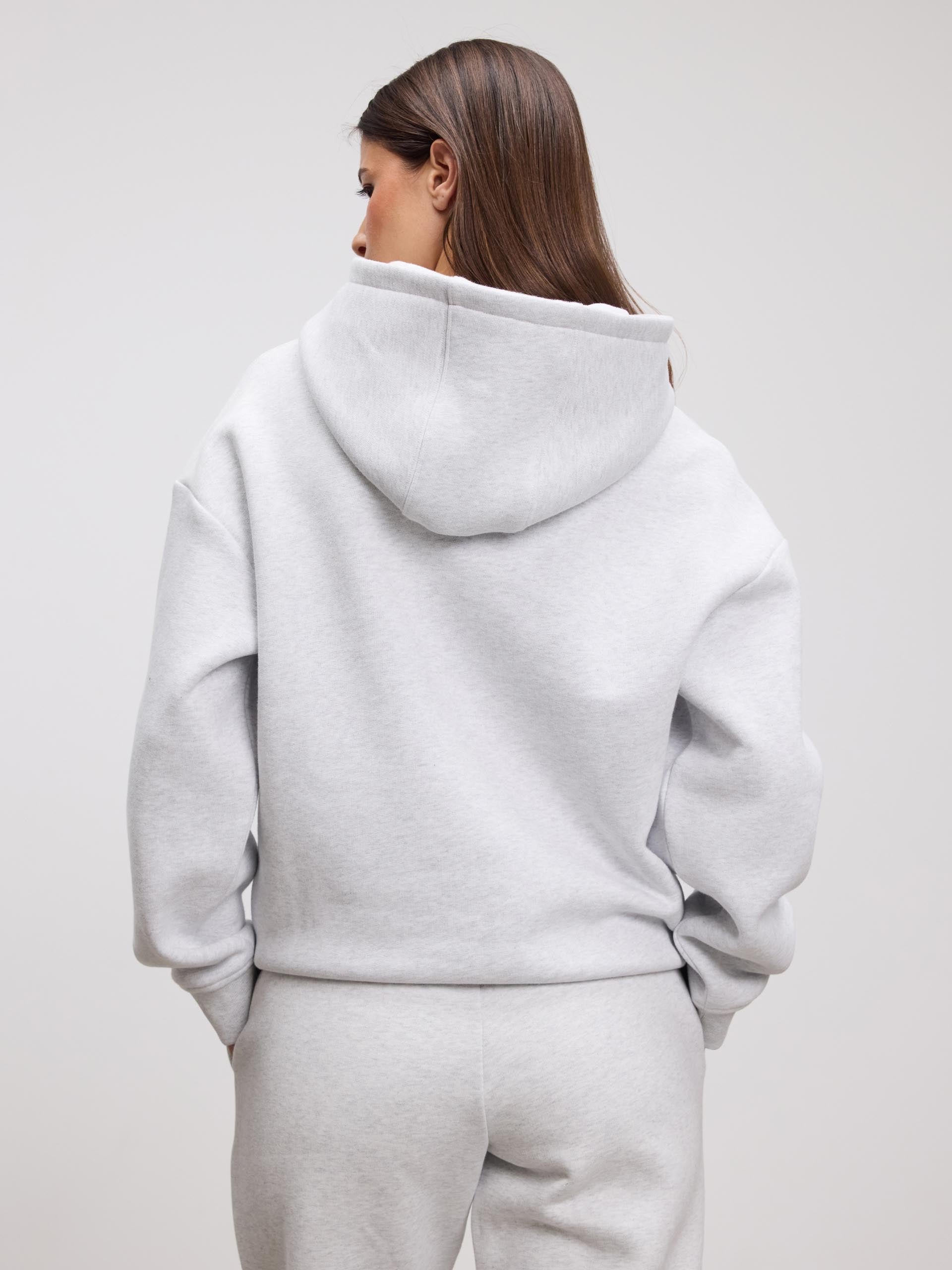Womens Relaxed Hoodie in Marl Grey - Image 5