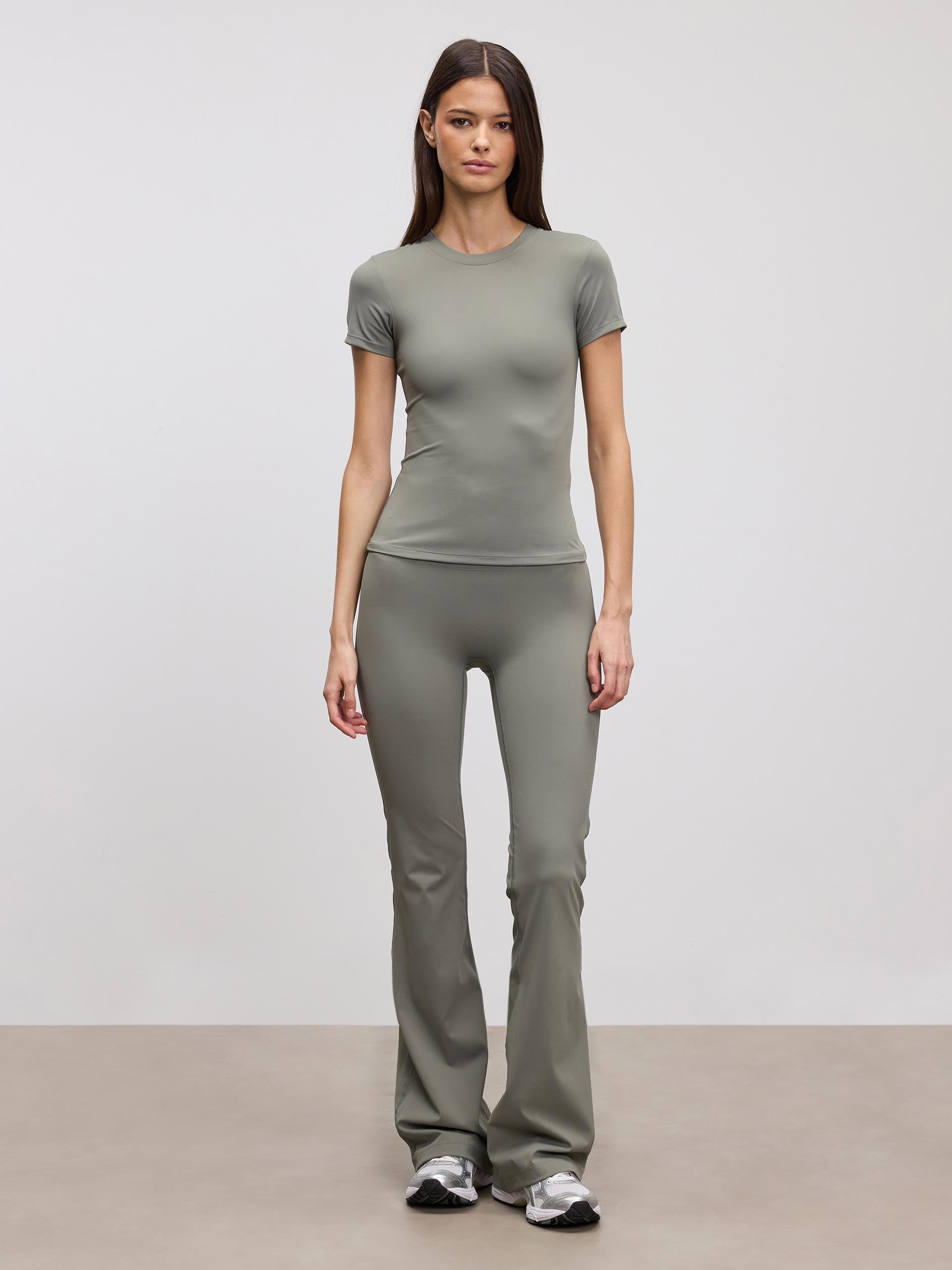 Womens Active Flared Legging in Sage - Image 2