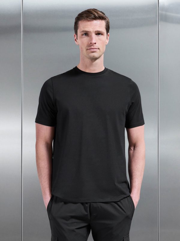 Essential Slim Fit Cotton Stretch T-Shirt in Black