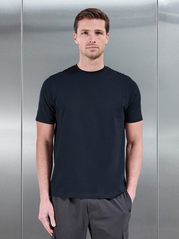 Essential Slim Fit Cotton Stretch T-Shirt in Navy